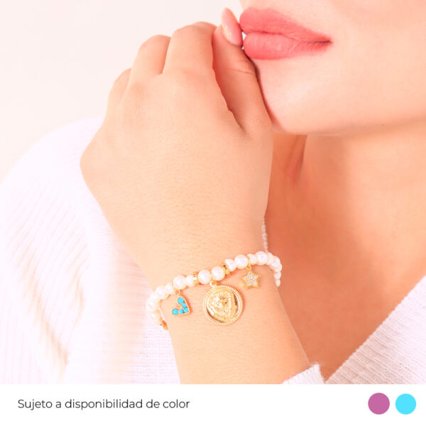 PULSERA  C/PERLAS EN BAÑO DE ORO ENSAMBLADO