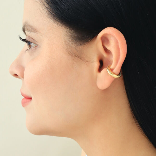 EARCUFF ABACO EN BAÑO DE ORO