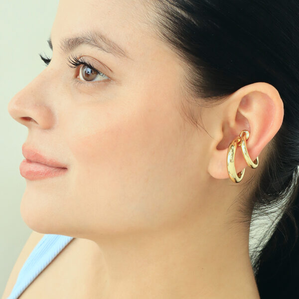 EARCUFF ABACO EN BAÑO DE ORO