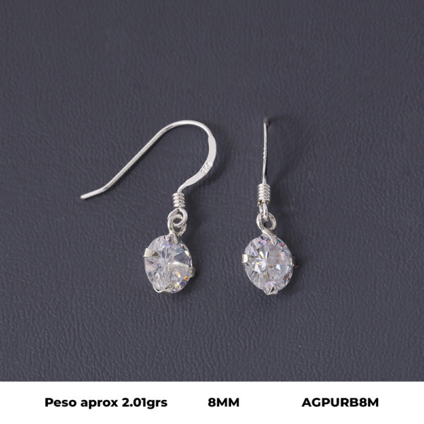 ARETE GANCHO PIEDRAS EN PLATA LEY 925