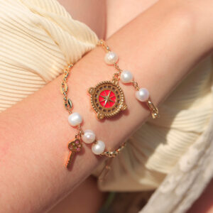 PULSERA . BOLA/D N.9 EN BANO DE ORO ENSAMBLADO