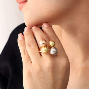 ANILLO . 3T EN BANO DE ORO