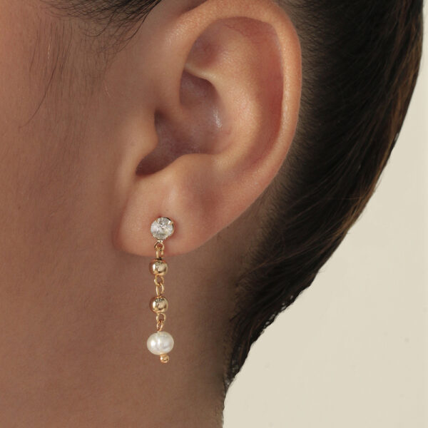 ARETE TOPO PERLAS EN BAÑO DE ORO ENSAMBLADO