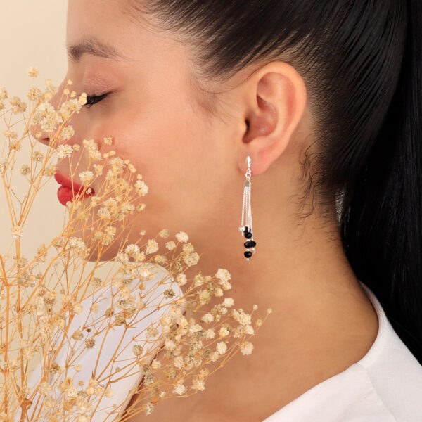 ARETE TOPO  CRISTAL EN PLATA LEY 925