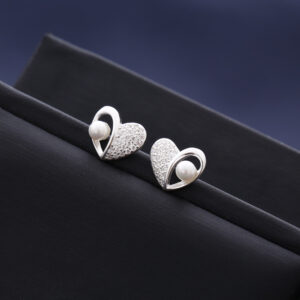 TOPO PERLA Y PIEDRA EN PLATA LEY 925