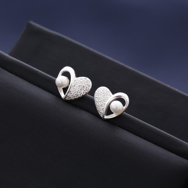 TOPO PERLA Y PIEDRA EN PLATA LEY 925
