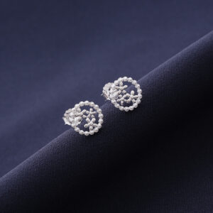 TOPO PERLA Y PIEDRA EN PLATA LEY 925