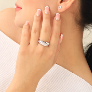 ANILLO  C/ PIEDRAS EN BAÑO DE RODINADO