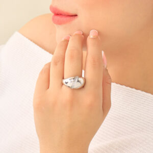 ANILLO  C/ PIEDRAS EN BAÑO DE RODINADO