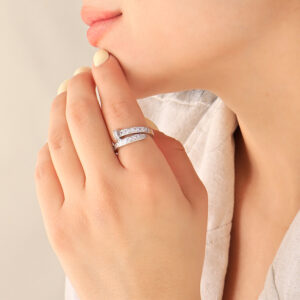 ANILLO  C/ PIEDRAS EN BAÑO DE RODINADO