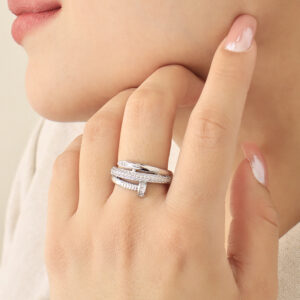 ANILLO  C/ PIEDRAS EN BAÑO DE RODINADO