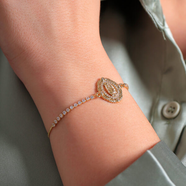 PULSERA .  PIEDRAS EN BAÑO DE ORO