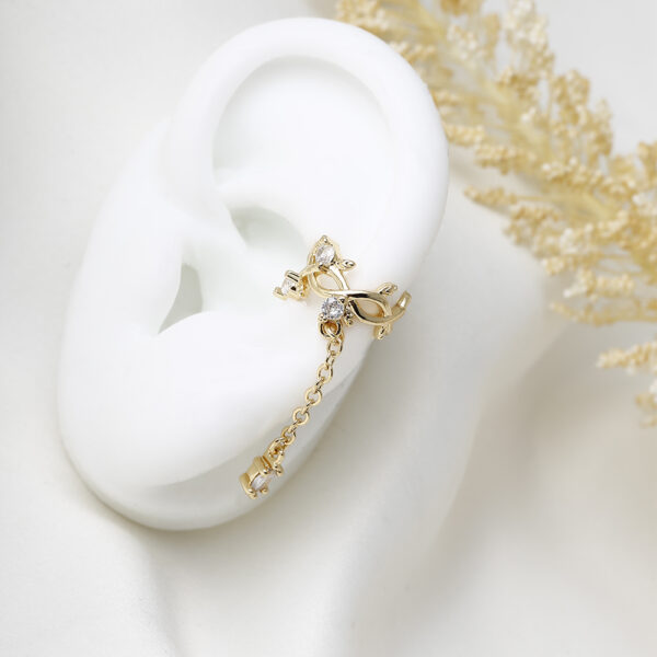 EARCUFF FLAUTAS METALICAS EN BAÑO DE ORO