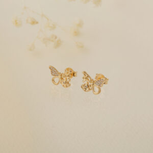 TOPO MARIPOSA CIRCON EN ORO LAMINADO