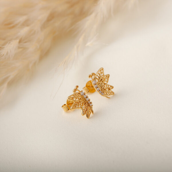 TOPO MARIPOSA CIRCON EN ORO LAMINADO