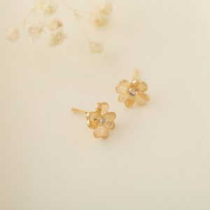 TOPO FLOR C/ CIRCON EN ORO LAMINADO