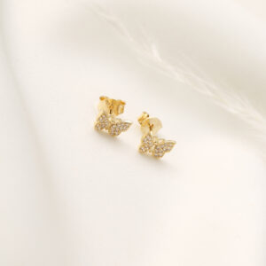 TOPO MARIPOSA CIRCON EN ORO LAMINADO