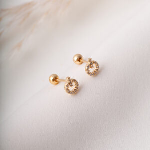 TOPO  CIRCON EN ORO LAMINADO