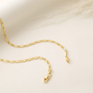 CADENA . OJOS EN ORO LAMINADO