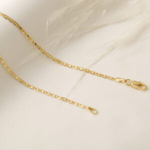 CADENA . C/BOLA DE FUEGO Y BALIN EN ORO LAMINADO