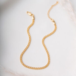 TOBILLERA . LONG CURB EN ORO LAMINADO