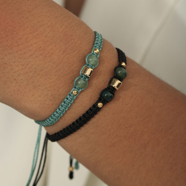 PULSERA . HILO Y DIJE EN BAÑO DE ORO ENSAMBLADO