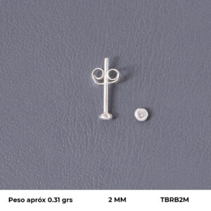 TOPO CIRCON EN PLATA LEY 925