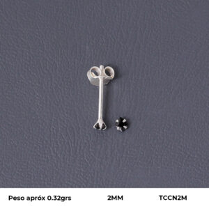 TOPO CIRCON EN PLATA LEY 925