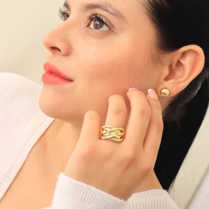 ANILLO .  DIJES EN BAÑO DE ORO