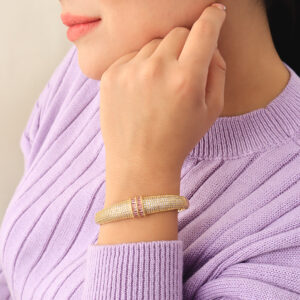 BRAZALETE . C/ PIEDRAS EN BAÑO DE ORO