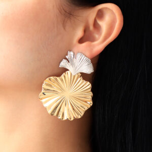 ARETE TOPO  EN BAÑO DE ORO