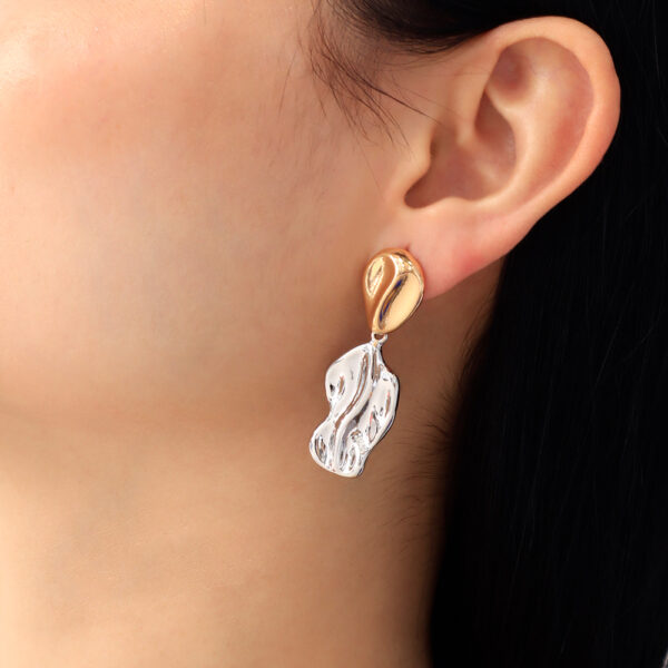 ARETE TOPO  EN BAÑO DE ORO