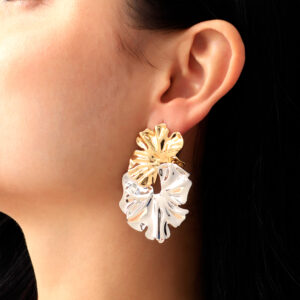 ARETE TOPO  EN BAÑO DE ORO
