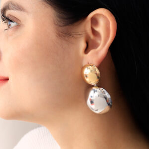 ARETE TOPO  EN BAÑO DE ORO