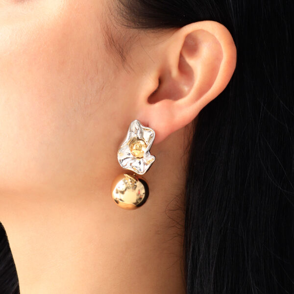 ARETE TOPO  EN BAÑO DE ORO