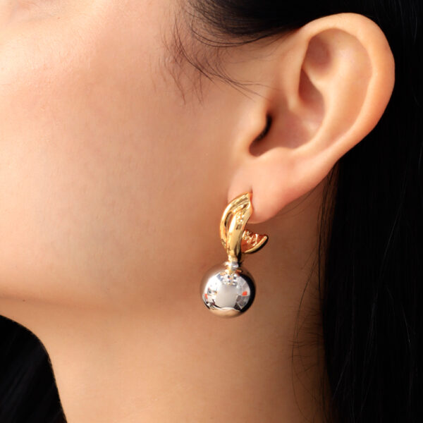 ARETE TOPO  EN BAÑO DE ORO