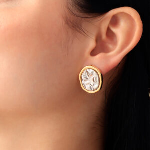 ARETE TOPO  EN BAÑO DE ORO