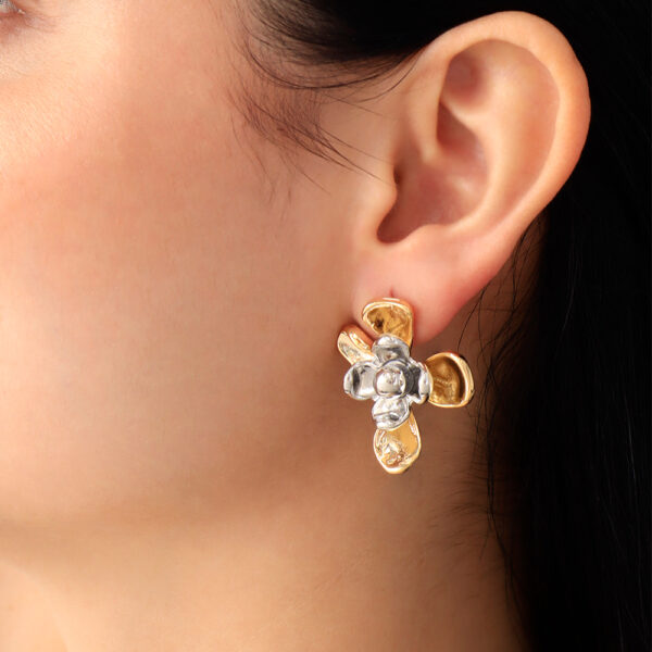ARETE TOPO  EN BAÑO DE ORO