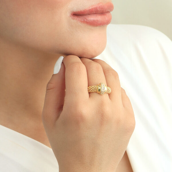 ANILLO . C/ PERLA EN BAÑO DE ORO