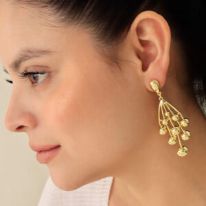 ARETE TOPO BALIN EN BAÑO DE ORO