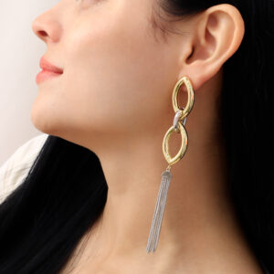 ARETE TOPO  EN BAÑO DE ORO