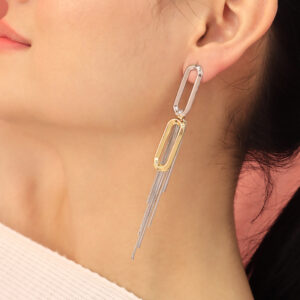 ARETE TOPO  EN BAÑO DE ORO