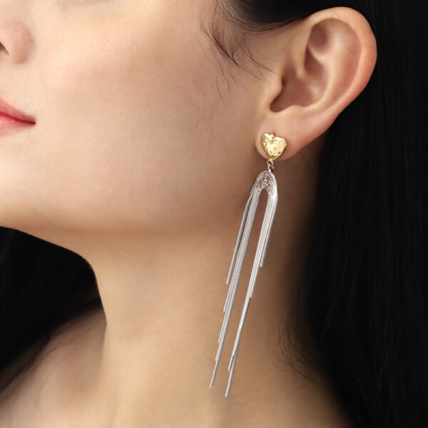 ARETE TOPO  EN BAÑO DE ORO