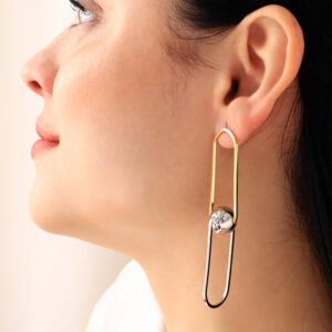ARETE TOPO  EN BAÑO DE ORO