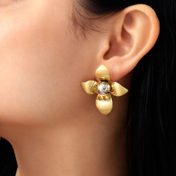 ARETE TOPO  EN BAÑO DE ORO
