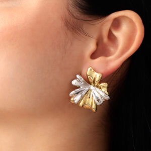 ARETE TOPO  EN BAÑO DE ORO