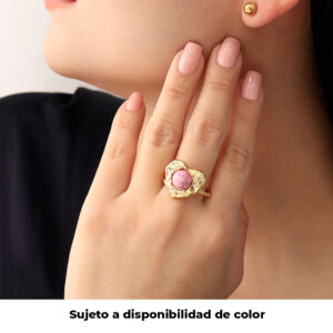 ANILLO . FIGURAS EN BAÑO DE ORO