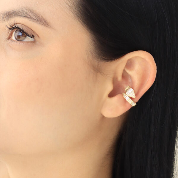 EARCUFF FLAUTAS METALICAS EN BAÑO DE ORO