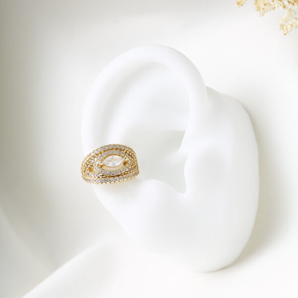 EARCUFF C/ CRISTAL EN BAÑO DE ORO