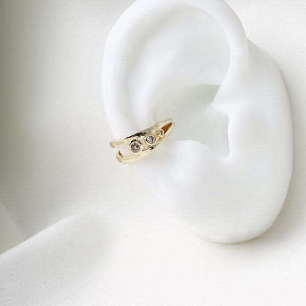 EARCUFF C/ PERLA EN BAÑO DE ORO